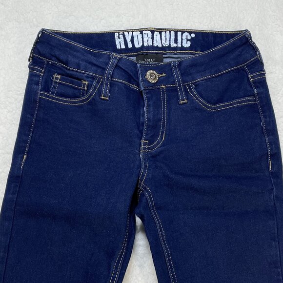 Hydraulic Jeans Juniors Sz 1 Blue Lola Curvy Capri Denim Low Rise 25x19 - Picture 2 of 11